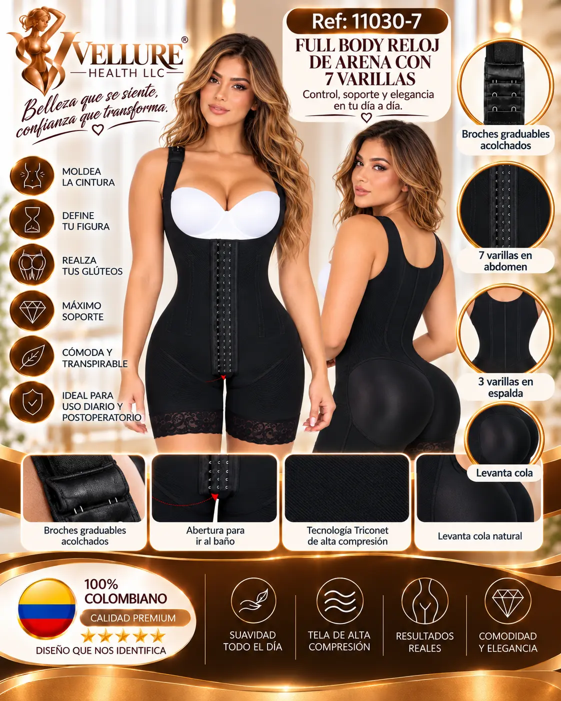 Full Body Reloj de Arena con 7 Varillas, referencia 11030-7